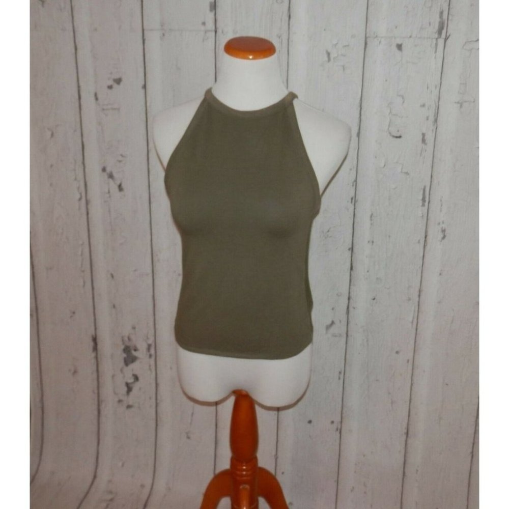 NEW American Eagle Juniors Large Army Green Mesh Sides Tank Top Shirt NWT 3541